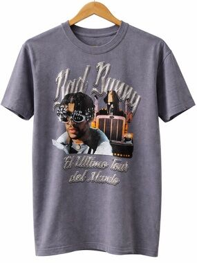 Bad Bunny Graphic Tee - Charcoal Gray